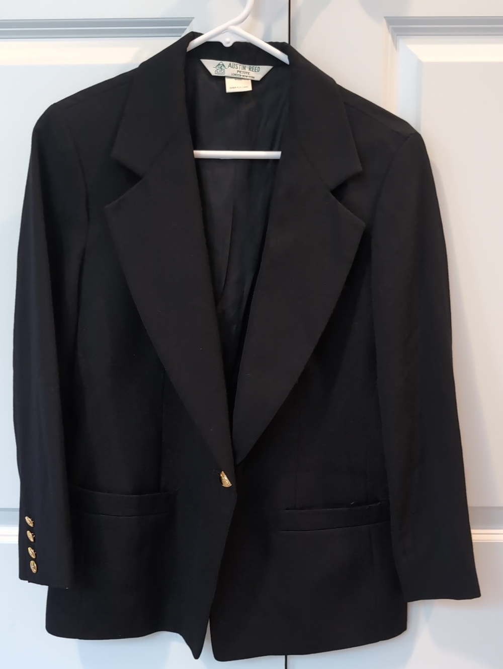 Austin Reed Black Single-Button Women’s Blazer with Gold Buttons